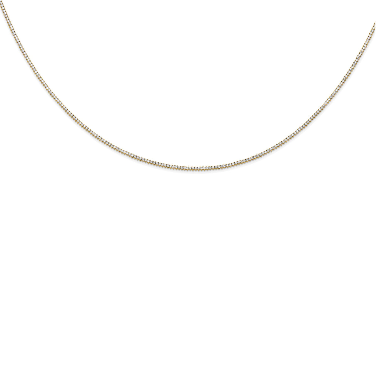 Lab-Grown Diamond Tennis Necklace in 14K Yellow Gold (8 1/10 ct. tw.), 20 Inch - Sophia Jewelers