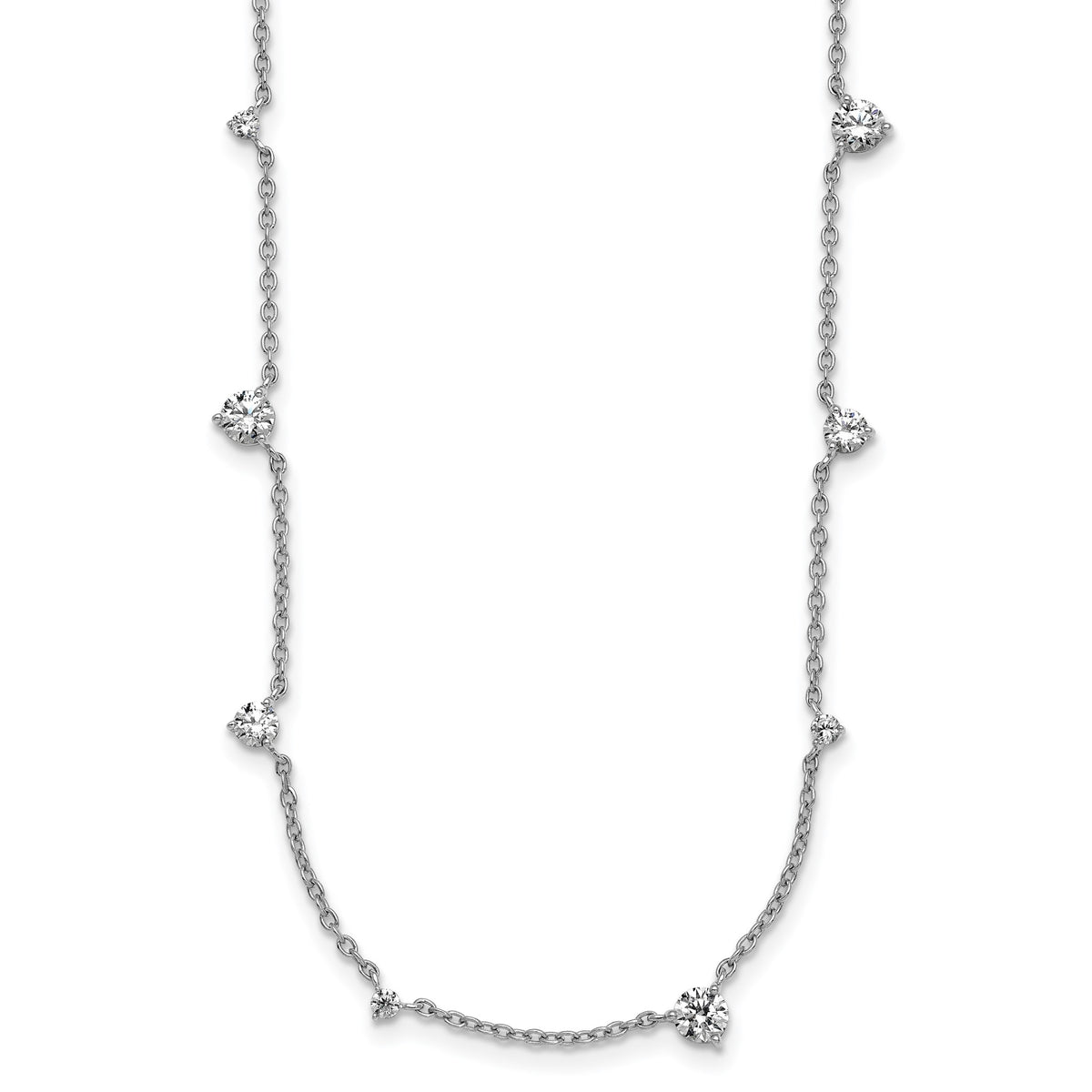 Lab-Grown Diamond Station Necklace in 14K White Gold (2 1/10 ct. tw.), 16 Inch - Sophia Jewelers Main image
