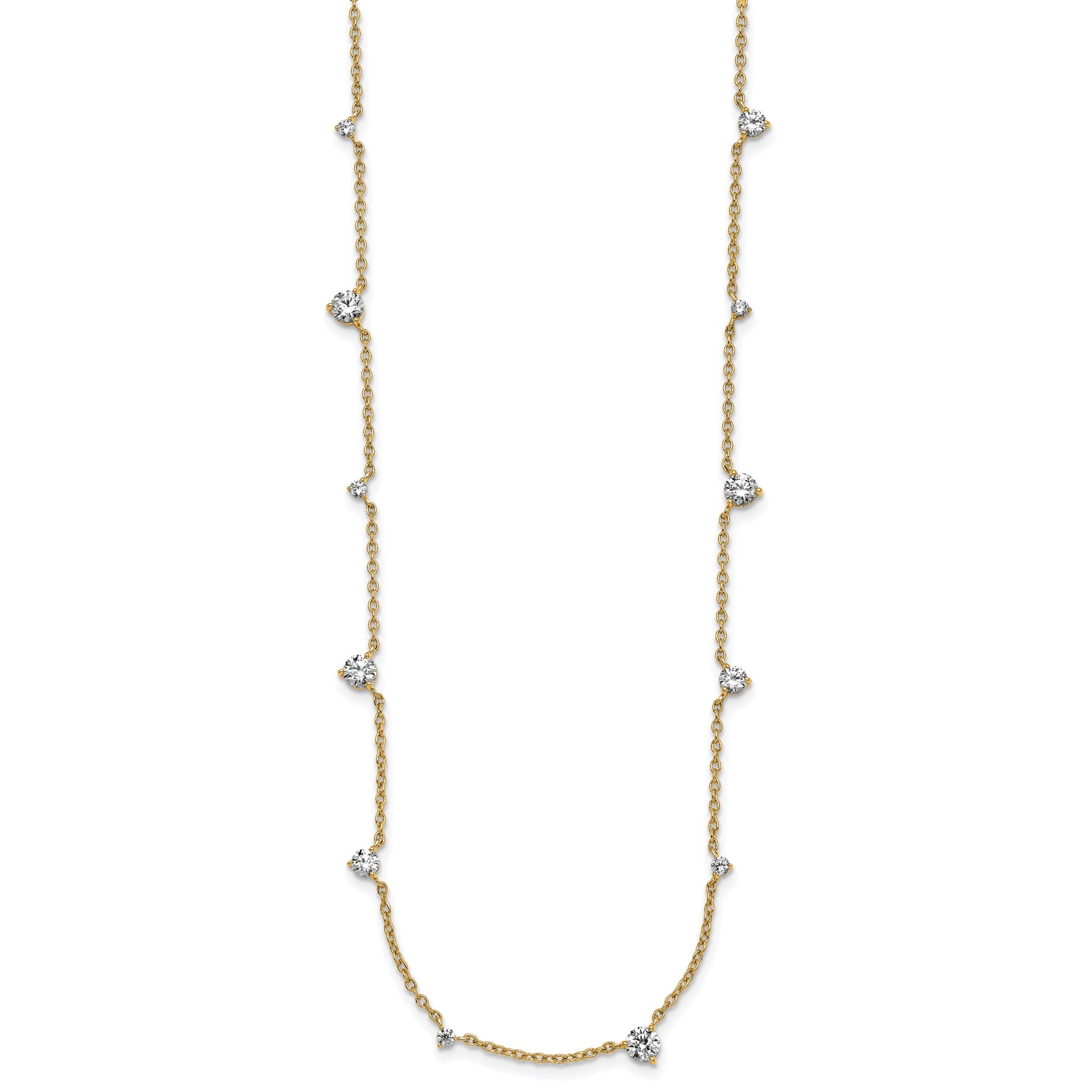 Lab-Grown Diamond Station Necklace in 14K Yellow Gold (2 1/10 ct. tw.), 16 Inch Secondary image