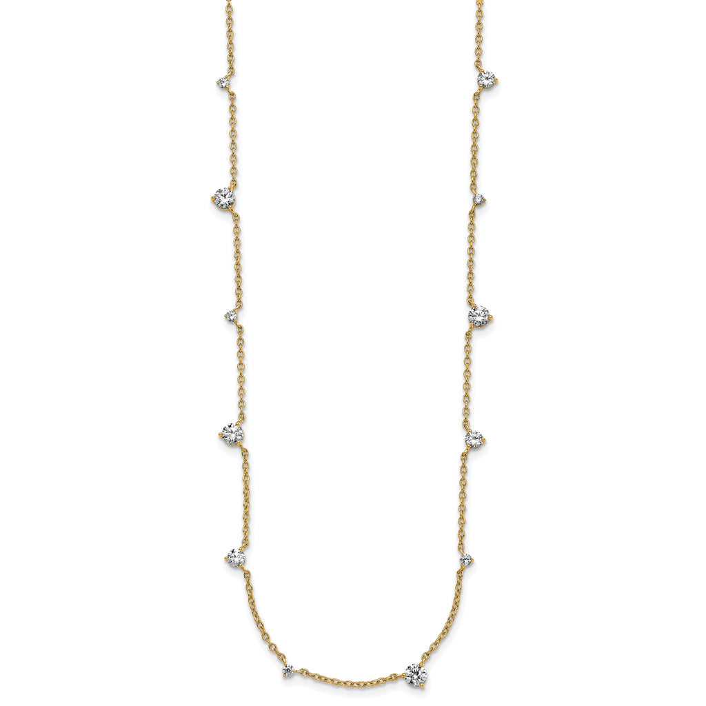 Lab-Grown Diamond Station Necklace in 14K Yellow Gold (2 1/10 ct. tw.), 16 Inch - Sophia Jewelers
