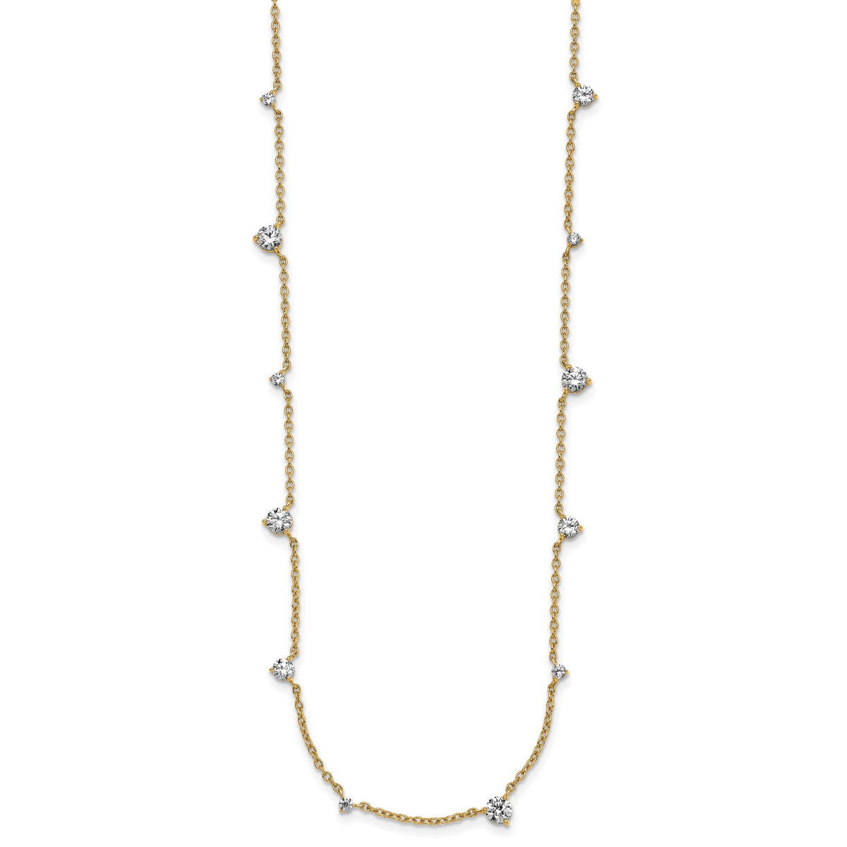 Lab-Grown Diamond Station Necklace in 14K Yellow Gold (2 1/10 ct. tw.), 16 Inch - Sophia Jewelers