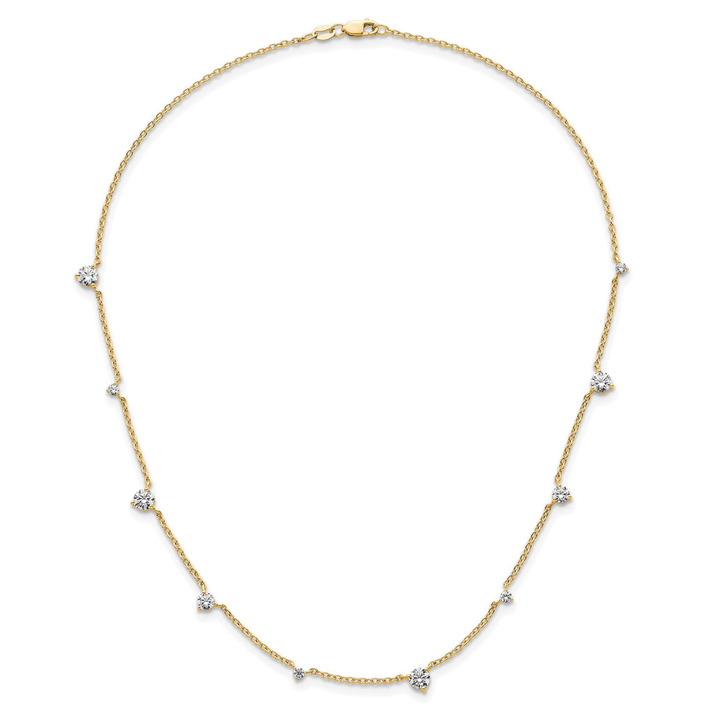 Lab-Grown Diamond Station Necklace in 14K Yellow Gold (2 1/10 ct. tw.), 16 Inch - Sophia Jewelers