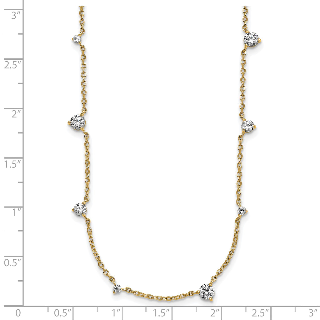 Lab-Grown Diamond Station Necklace in 14K Yellow Gold (2 1/10 ct. tw.), 16 Inch - Sophia Jewelers