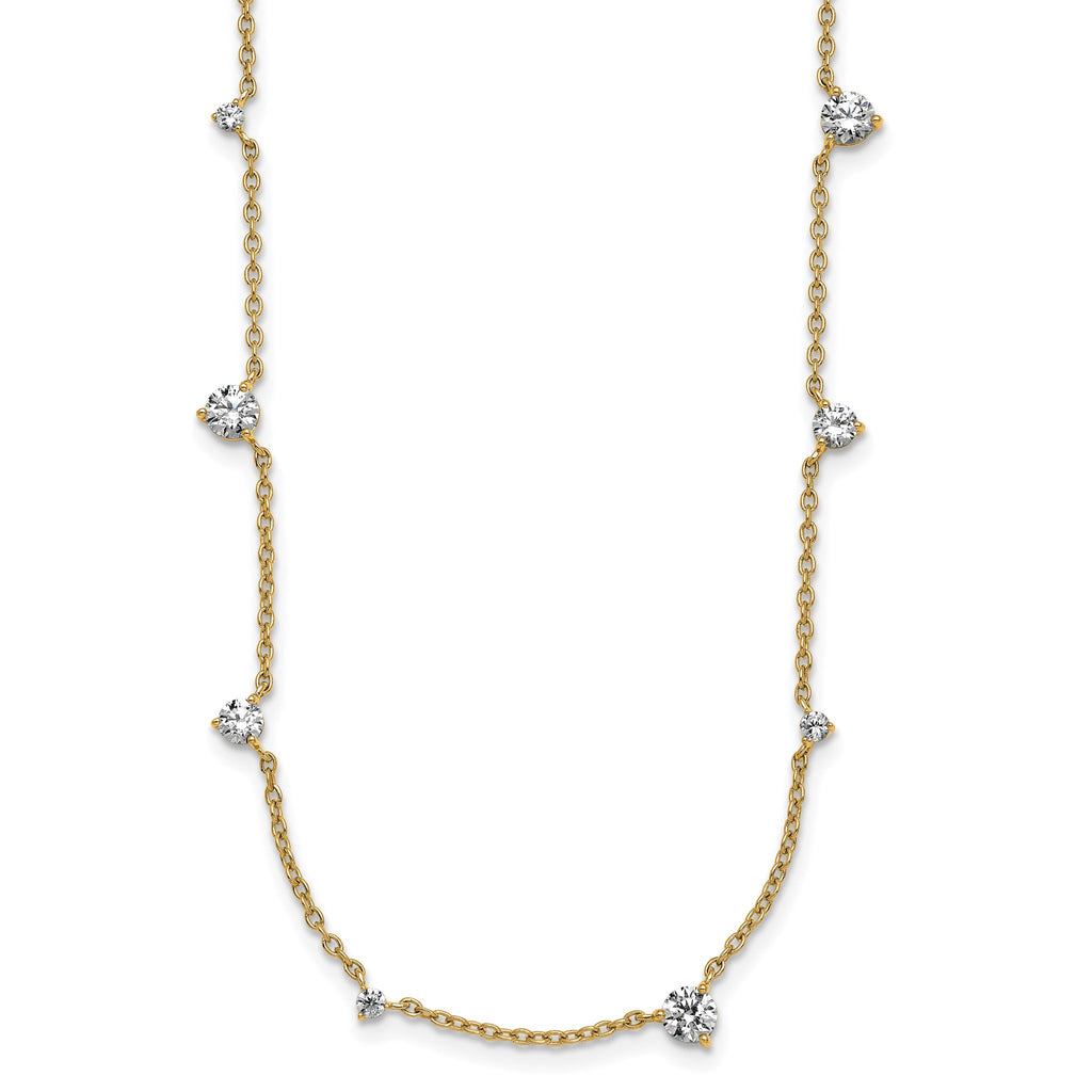 Lab-Grown Diamond Station Necklace in 14K Yellow Gold (2 1/10 ct. tw.), 16 Inch - Sophia Jewelers