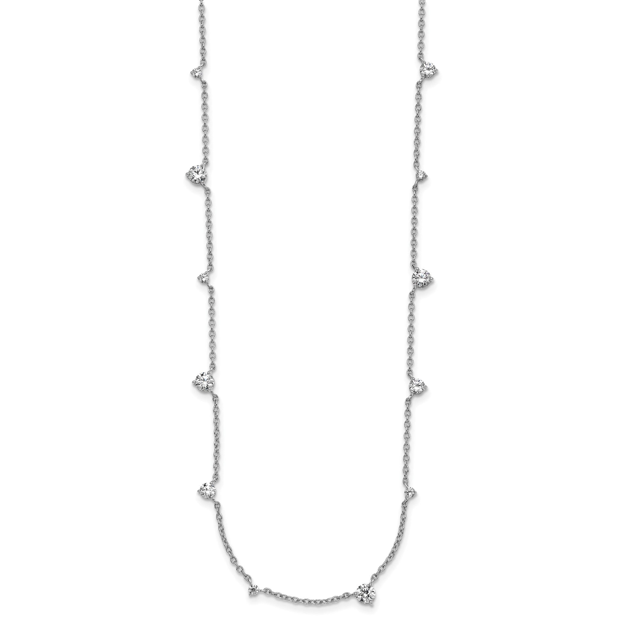 Lab-Grown Diamond Station Necklace in 14K White Gold (2 3/8 ct. tw.), 18 Inch Secondary image