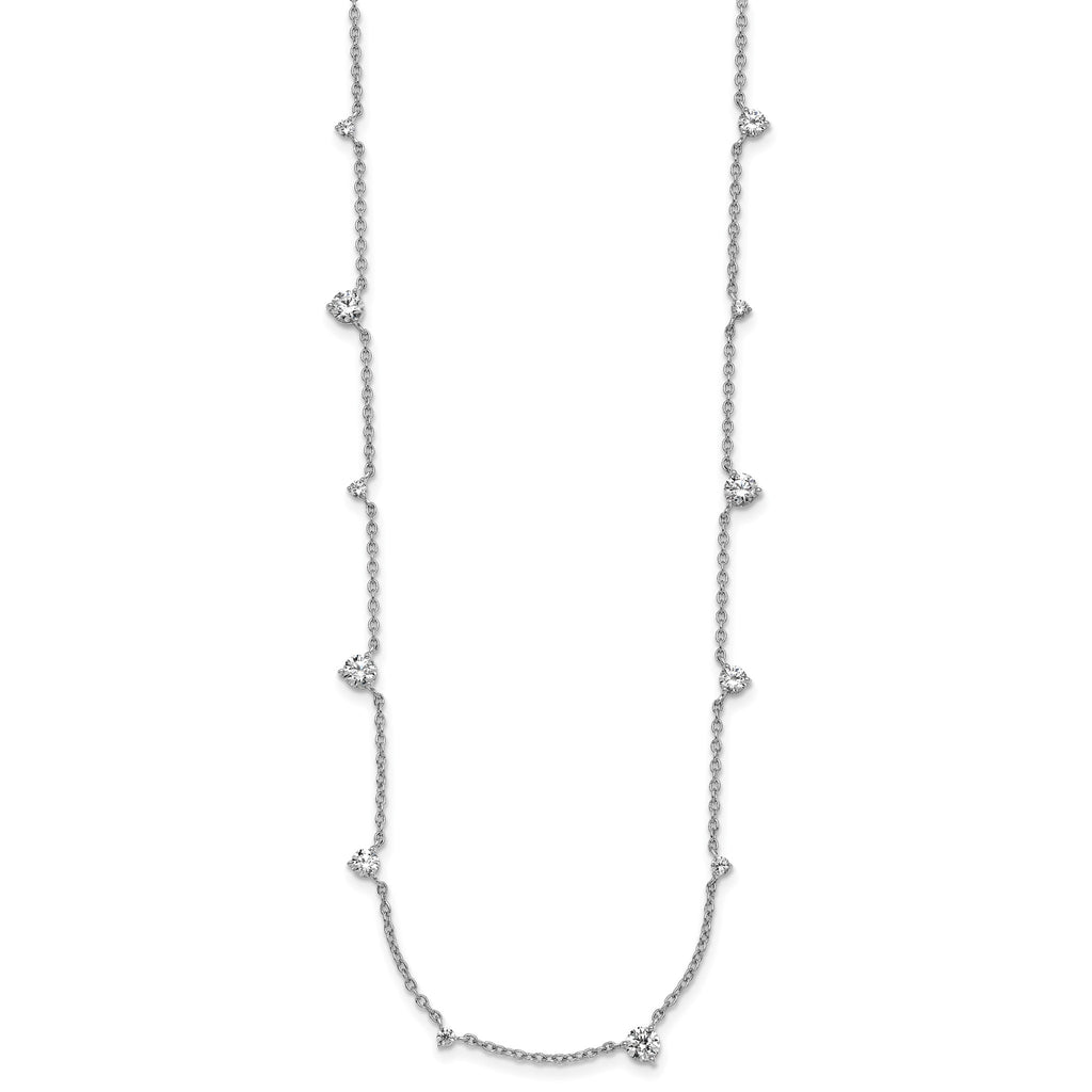 Lab-Grown Diamond Station Necklace in 14K White Gold (2 3/8 ct. tw.), 18 Inch - Sophia Jewelers