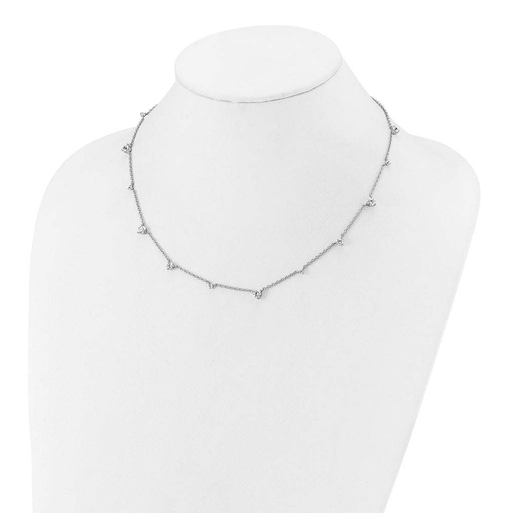 Lab-Grown Diamond Station Necklace in 14K White Gold (2 3/8 ct. tw.), 18 Inch - Sophia Jewelers