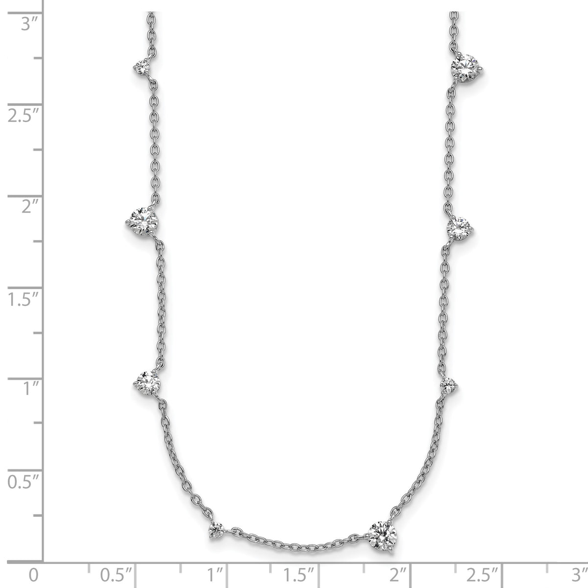 Lab-Grown Diamond Station Necklace in 14K White Gold (2 3/8 ct. tw.), 18 Inch - Sophia Jewelers