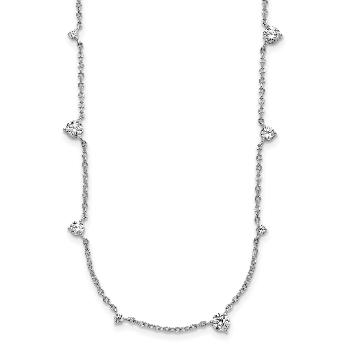 Lab-Grown Diamond Station Necklace in 14K White Gold (2 3/8 ct. tw.), 18 Inch - Sophia Jewelers Main image
