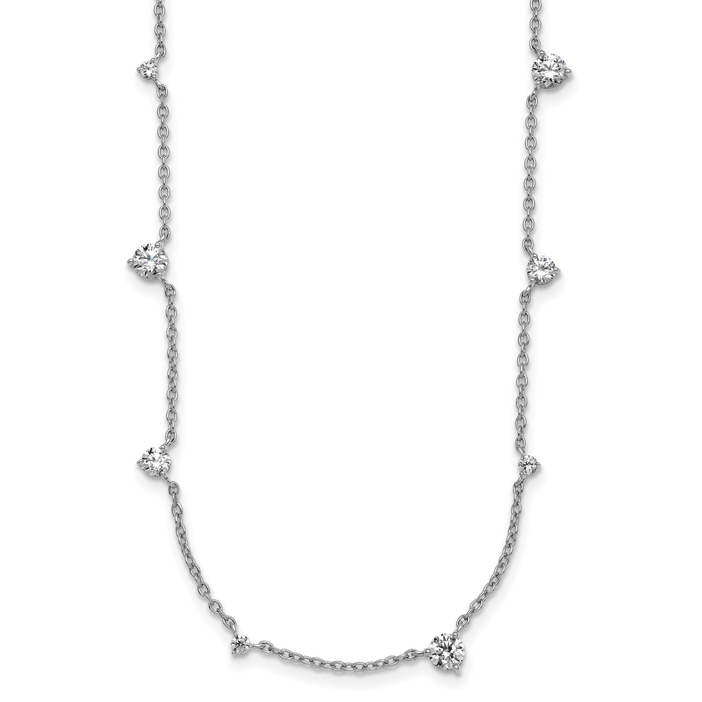 Lab-Grown Diamond Station Necklace in 14K White Gold (2 3/8 ct. tw.), 18 Inch - Sophia Jewelers