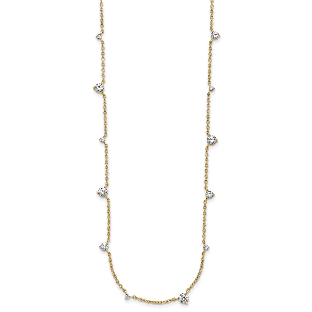 Lab-Grown Diamond Station Necklace in 14K Yellow Gold (2 3/8 ct. tw.), 18 Inch - Sophia Jewelers