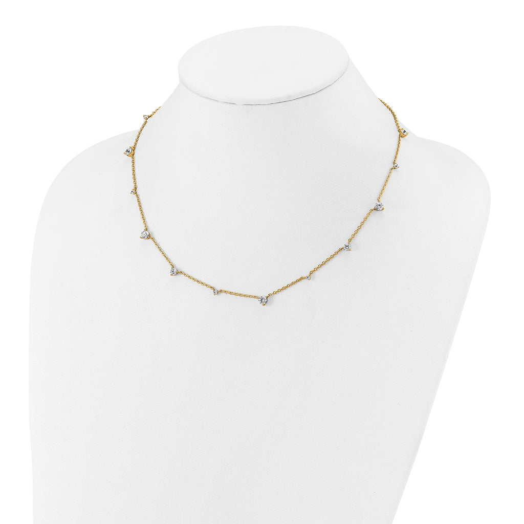 Lab-Grown Diamond Station Necklace in 14K Yellow Gold (2 3/8 ct. tw.), 18 Inch - Sophia Jewelers