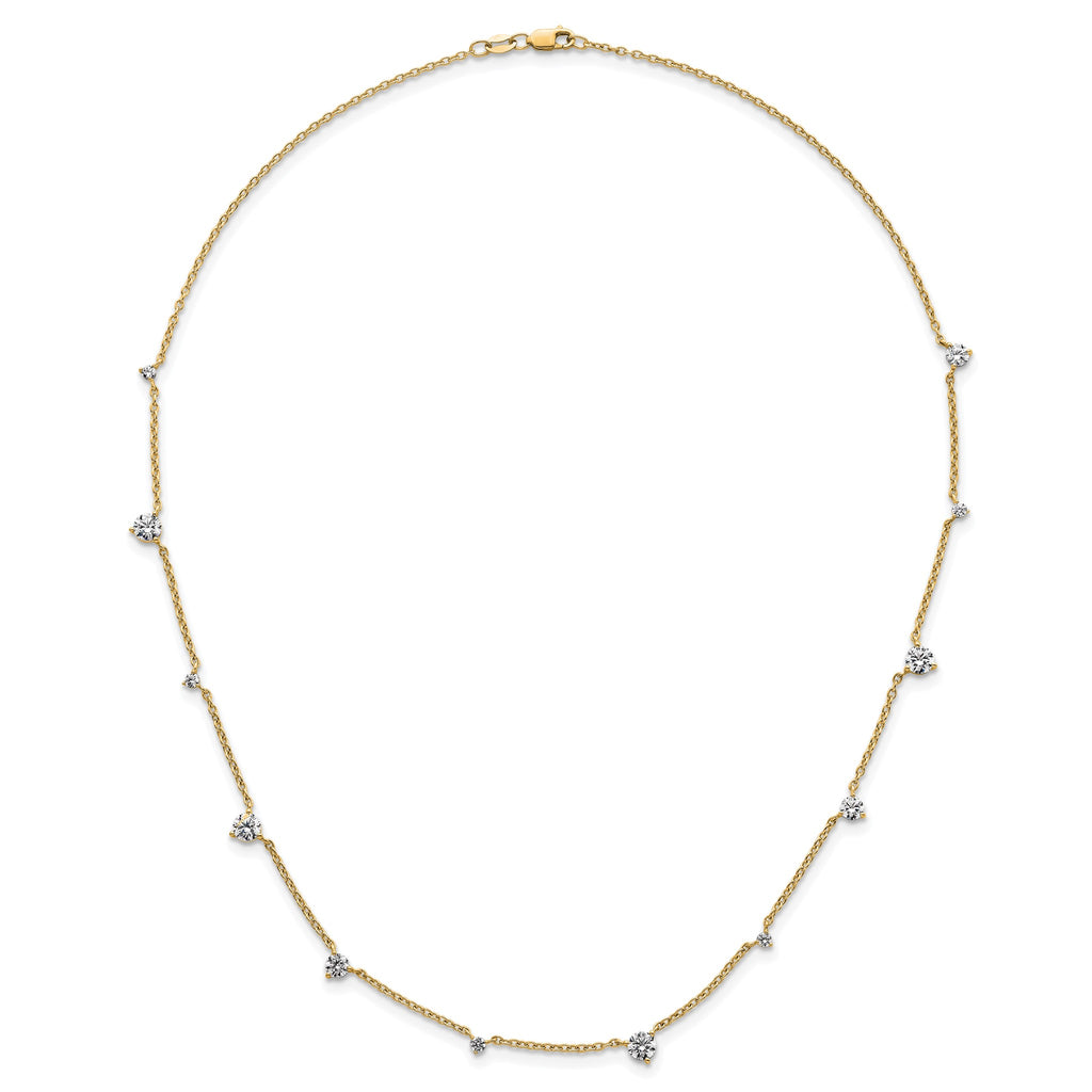Lab-Grown Diamond Station Necklace in 14K Yellow Gold (2 3/8 ct. tw.), 18 Inch - Sophia Jewelers
