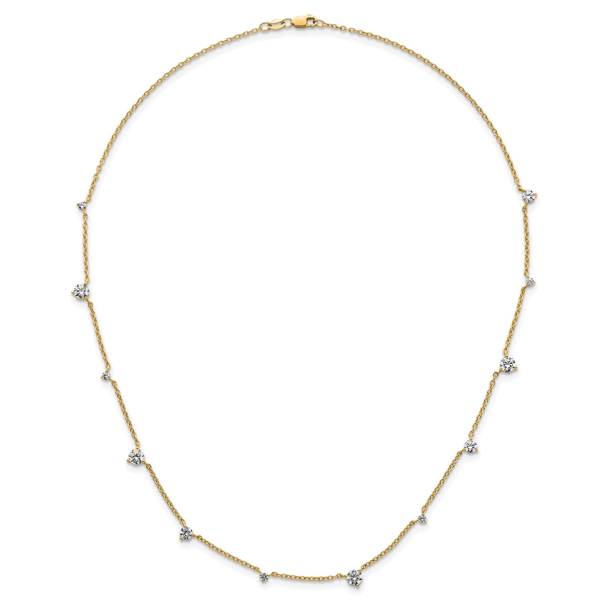 Lab-Grown Diamond Station Necklace in 14K Yellow Gold (2 3/8 ct. tw.), 18 Inch - Sophia Jewelers