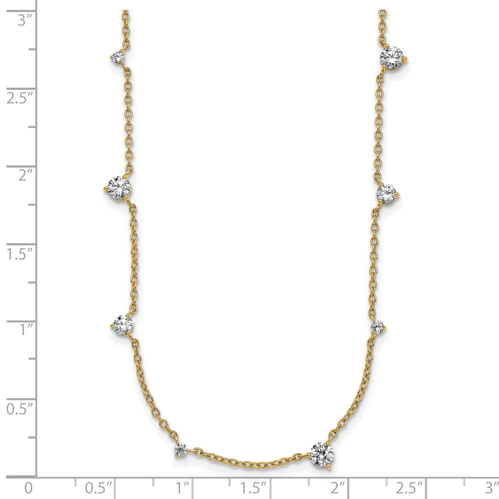 Lab-Grown Diamond Station Necklace in 14K Yellow Gold (2 3/8 ct. tw.), 18 Inch - Sophia Jewelers
