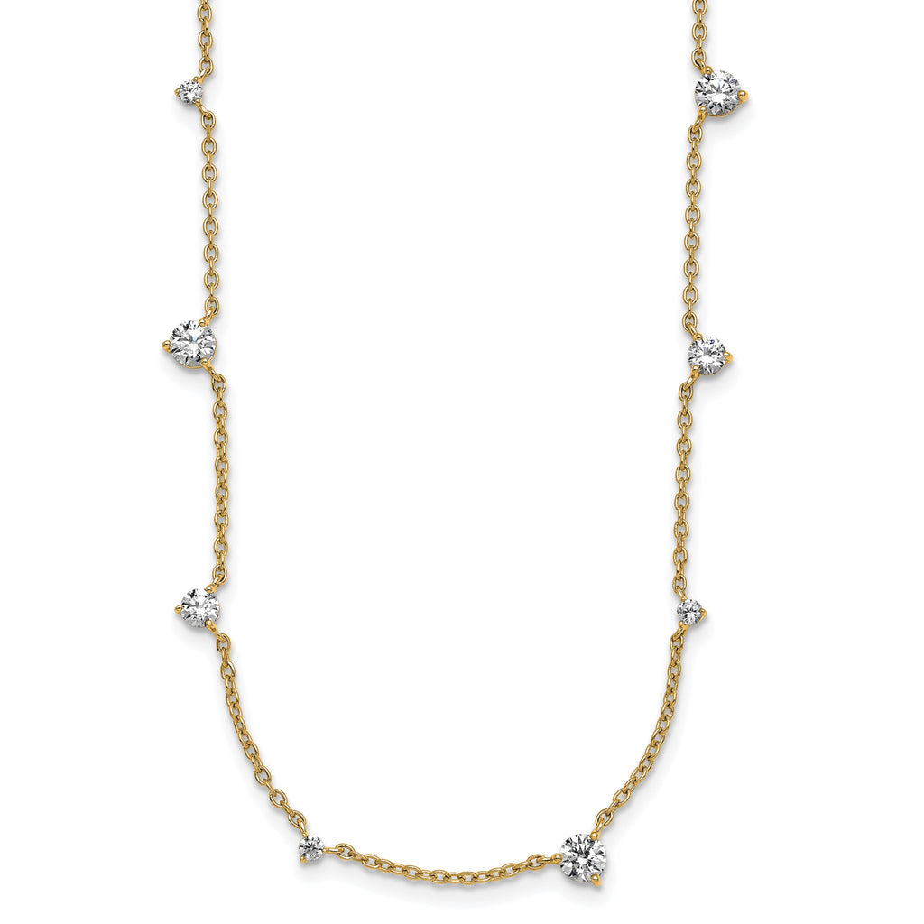 Lab-Grown Diamond Station Necklace in 14K Yellow Gold (2 3/8 ct. tw.), 18 Inch - Sophia Jewelers