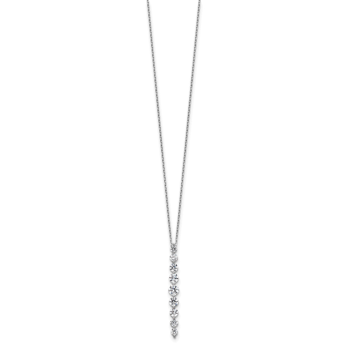 Lab-Grown Diamond Vertical Slide Necklace in 14K White Gold (1 ct. tw.), 18 Inch - Sophia Jewelers
