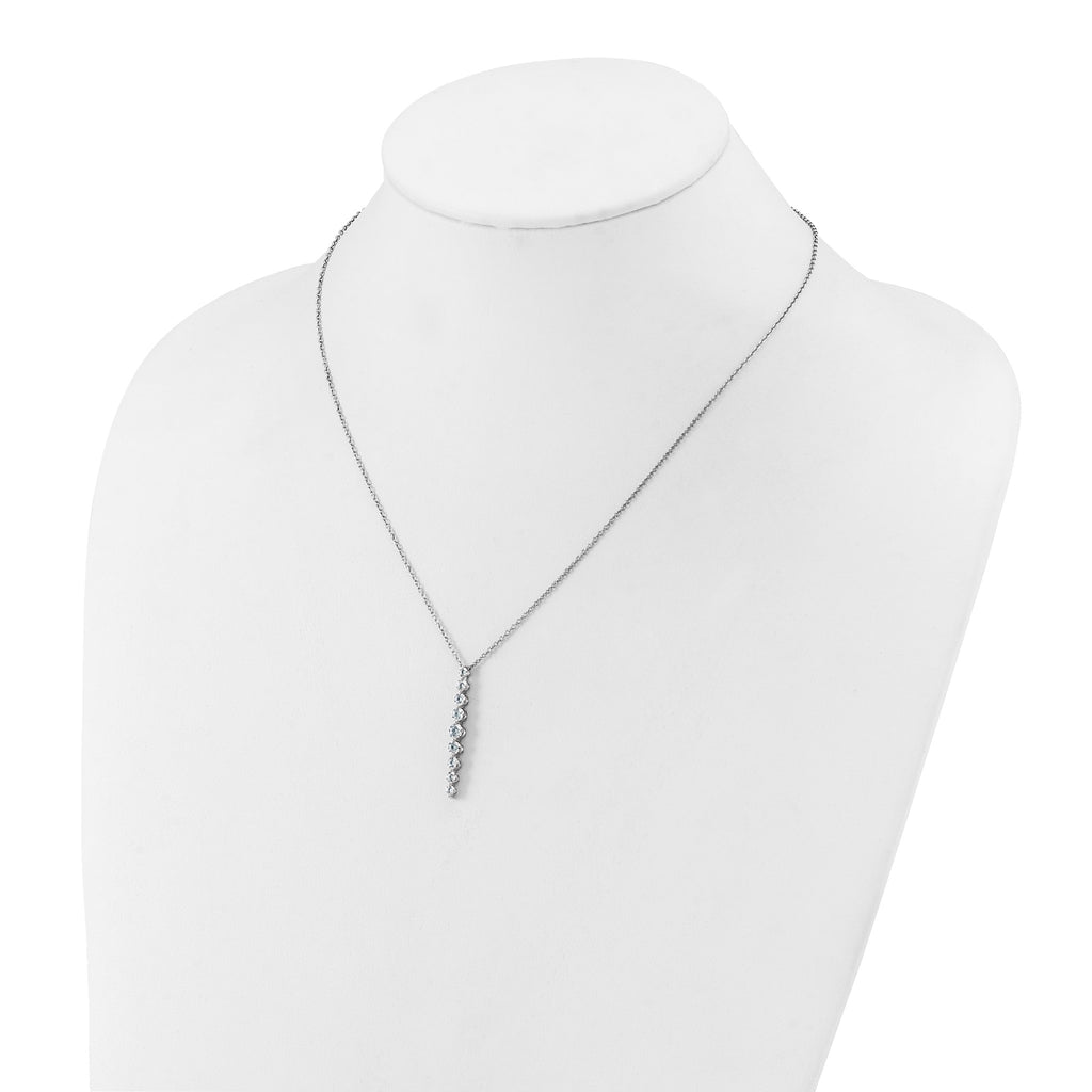 Lab-Grown Diamond Vertical Slide Necklace in 14K White Gold (1 ct. tw.), 18 Inch - Sophia Jewelers