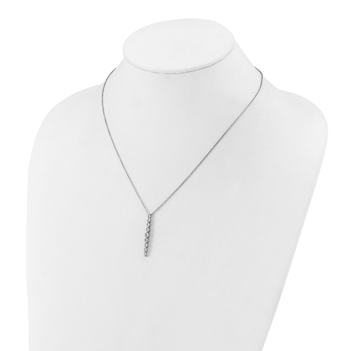 Lab-Grown Diamond Vertical Slide Necklace in 14K White Gold (1 ct. tw.), 18 Inch - Sophia Jewelers