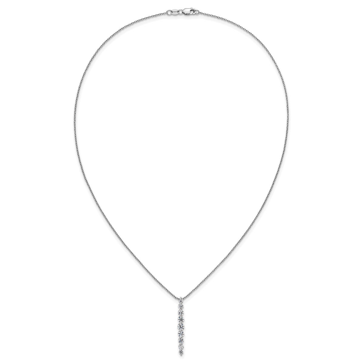 Lab-Grown Diamond Vertical Slide Necklace in 14K White Gold (1 ct. tw.), 18 Inch - Sophia Jewelers