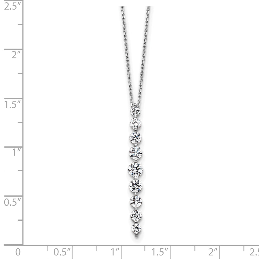 Lab-Grown Diamond Vertical Slide Necklace in 14K White Gold (1 ct. tw.), 18 Inch - Sophia Jewelers