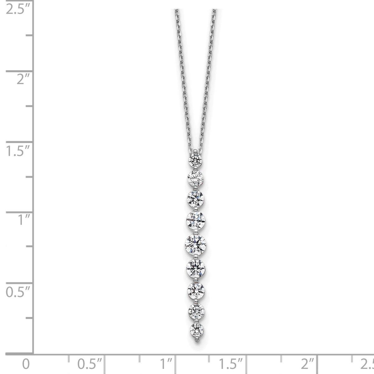 Lab-Grown Diamond Vertical Slide Necklace in 14K White Gold (1 ct. tw.), 18 Inch - Sophia Jewelers