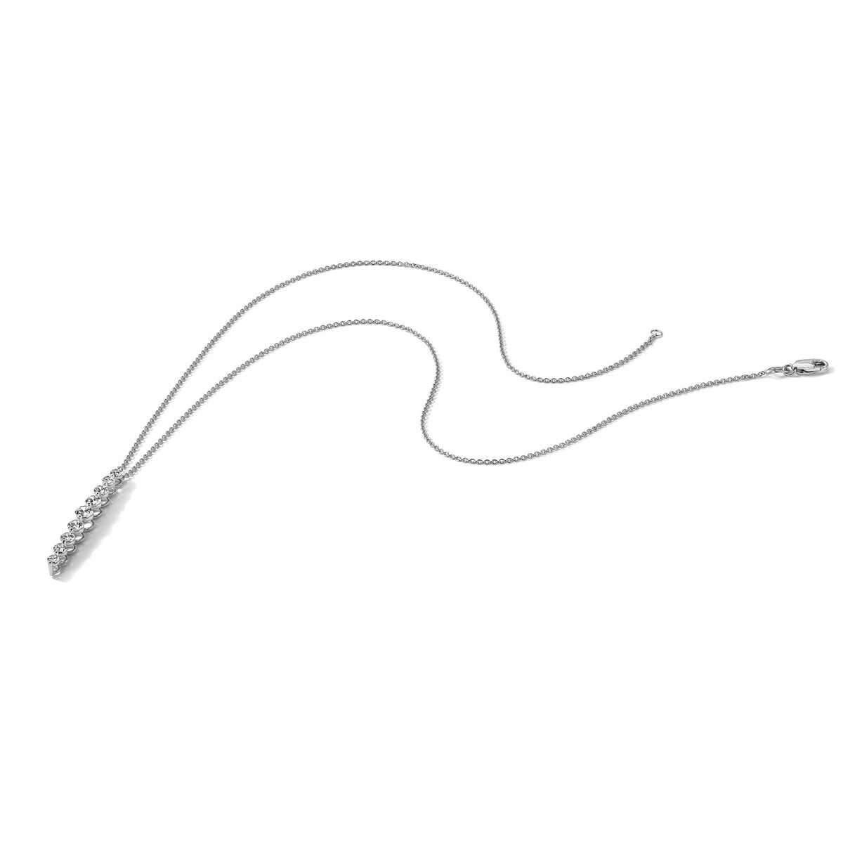 Lab-Grown Diamond Vertical Slide Necklace in 14K White Gold (1 ct. tw.), 18 Inch - Sophia Jewelers