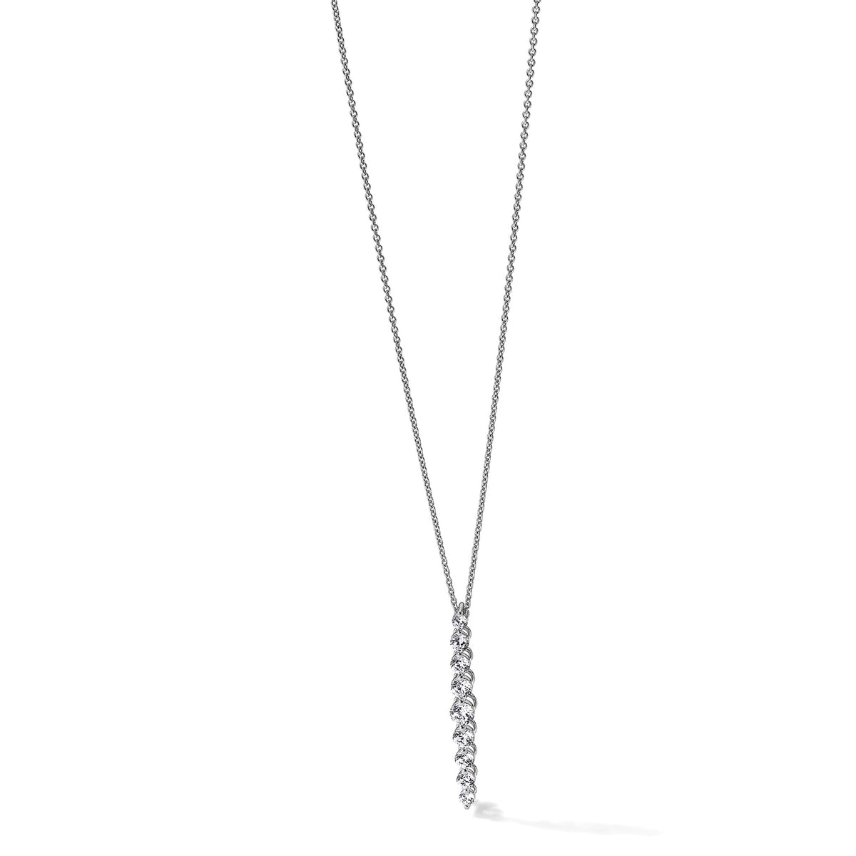 Lab-Grown Diamond Vertical Slide Necklace in 14K White Gold (1 ct. tw.), 18 Inch - Sophia Jewelers
