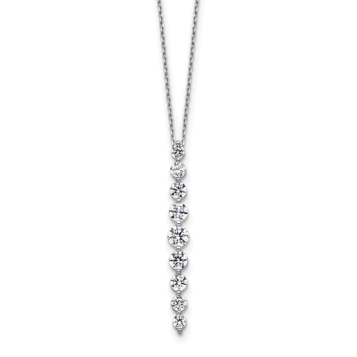 Lab-Grown Diamond Vertical Slide Necklace in 14K White Gold (1 ct. tw.), 18 Inch - Sophia Jewelers Main image