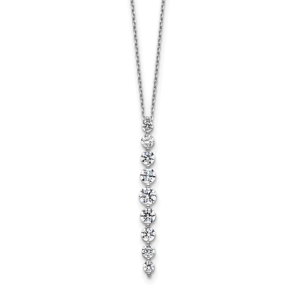 Lab-Grown Diamond Vertical Slide Necklace in 14K White Gold (1 ct. tw.), 18 Inch - Sophia Jewelers