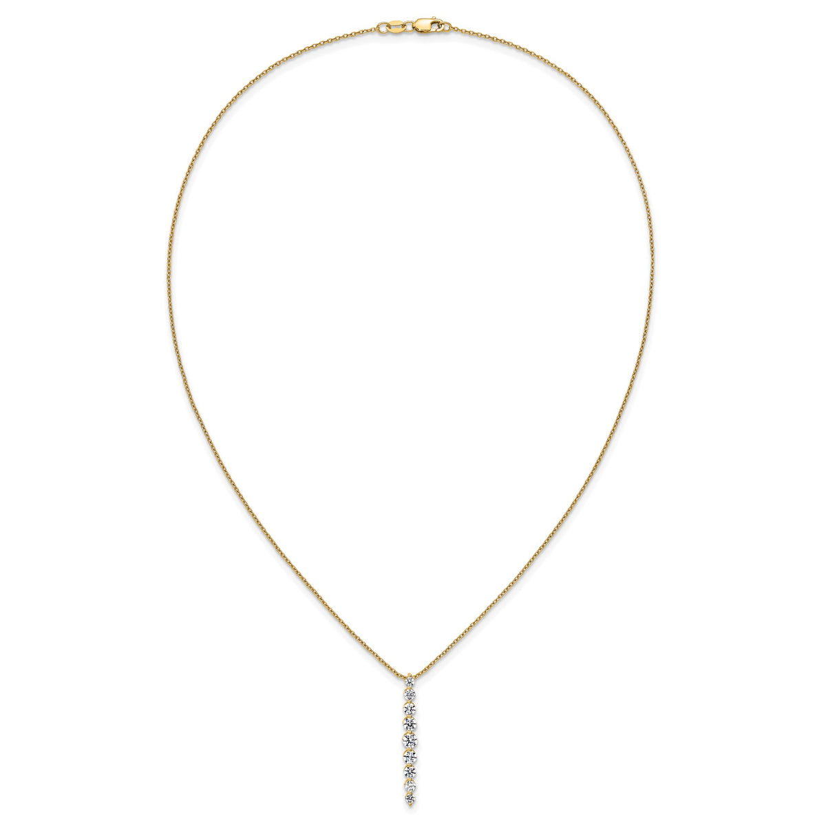 Lab-Grown Diamond Slide Necklace in 14K Yellow Gold (1 ct. tw.), 18 Inch - Sophia Jewelers