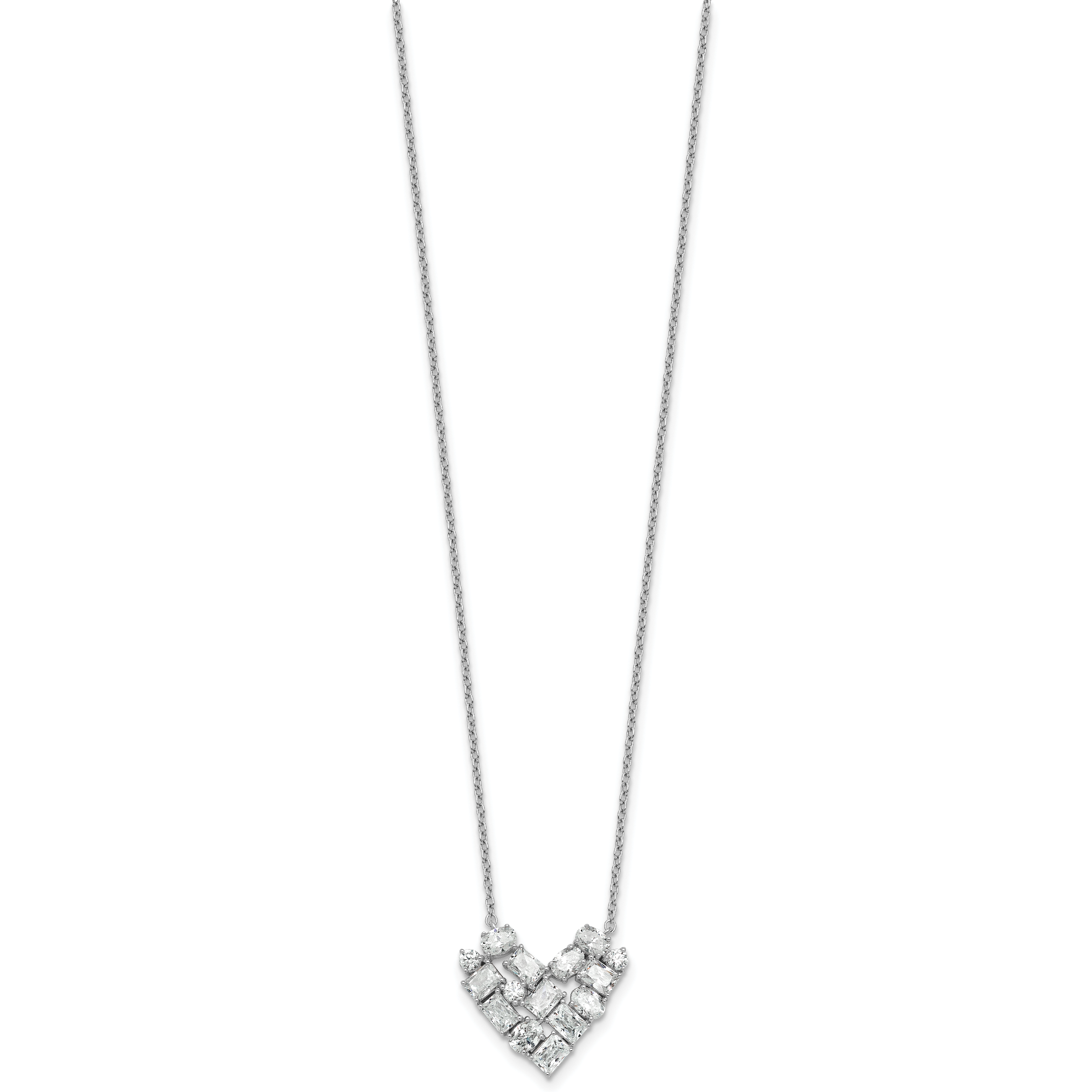 14k White Gold 1 1/4 carat Lab Grown Diamond VS/SI+ G+ Complete 18 inch Cluster Heart Necklace Secondary image