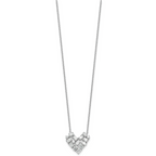 14k White Gold 1 1/4 carat Lab Grown Diamond VS/SI+ G+ Complete 18 inch Cluster Heart Necklace