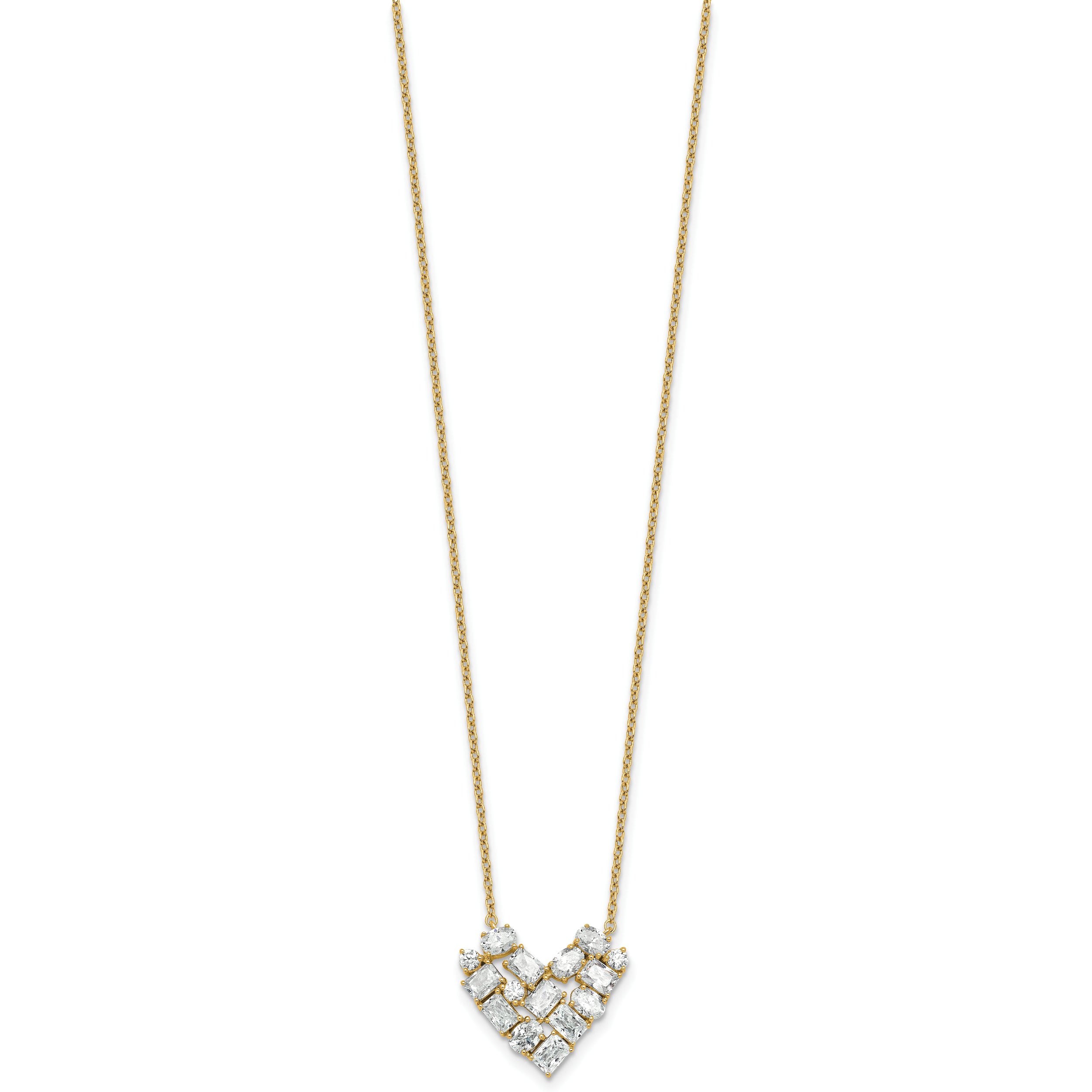 14k 1 1/4 carat Lab Grown Diamond VS/SI+ G+ Complete 18 inch Cluster Heart Necklace