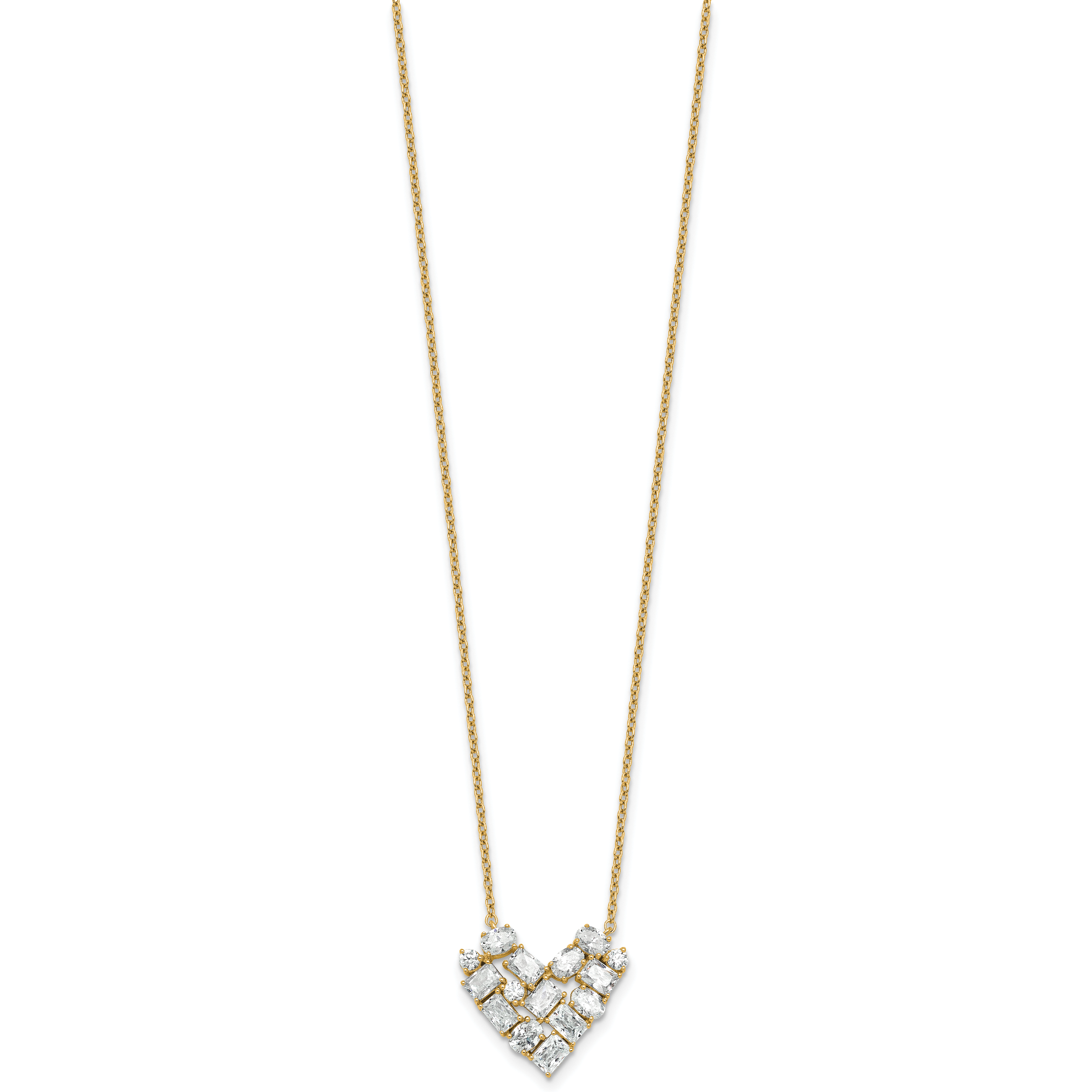 14k 1 1/4 carat Lab Grown Diamond VS/SI+ G+ Complete 18 inch Cluster Heart Necklace