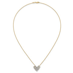 14k 1 1/4 carat Lab Grown Diamond VS/SI+ G+ Complete 18 inch Cluster Heart Necklace