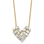 14k 1 1/4 carat Lab Grown Diamond VS/SI+ G+ Complete 18 inch Cluster Heart Necklace