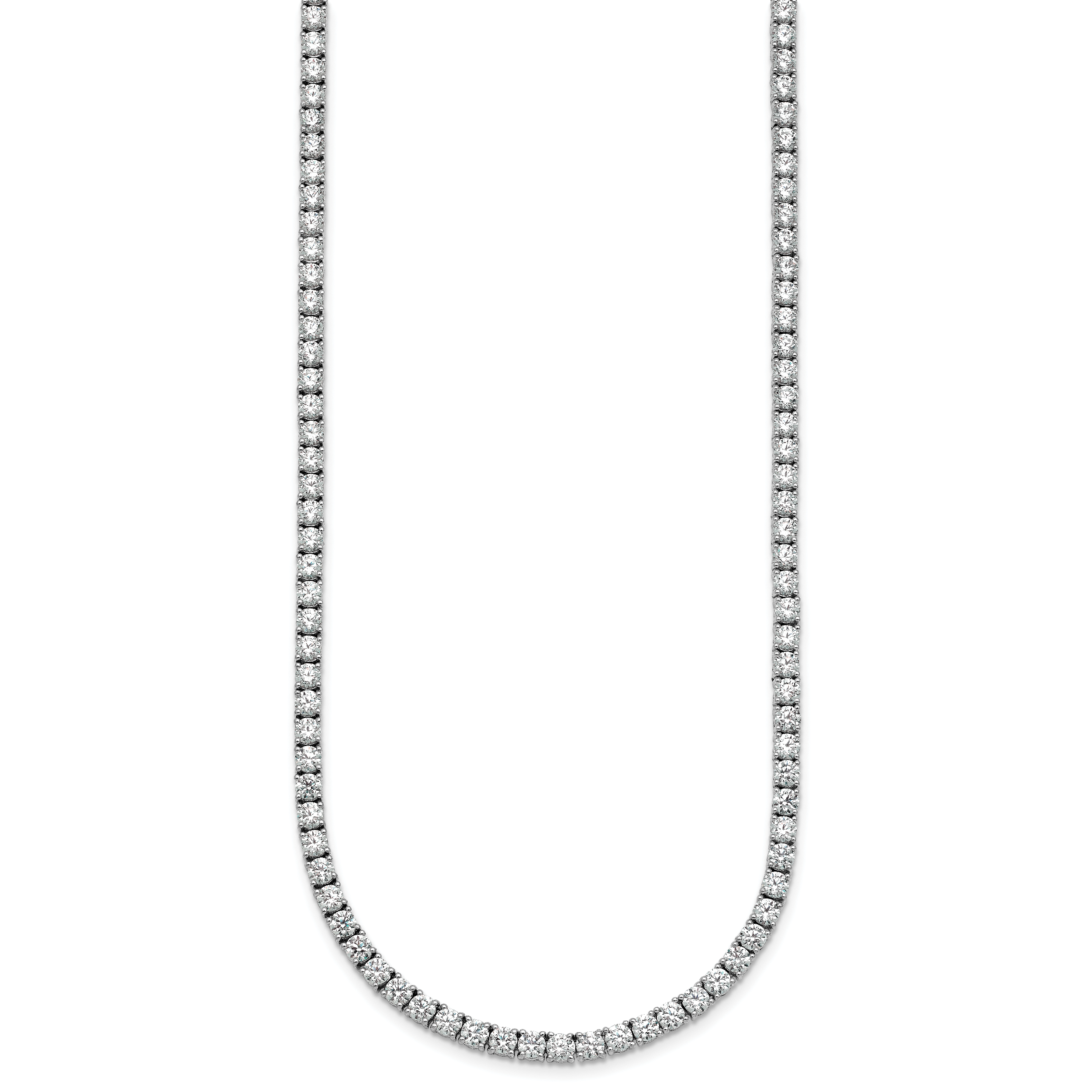 14k White Gold 16 7/8 carat Lab Grown Diamond VS/SI+ G+ Complete Convertible Tennis Necklace and Bracelet