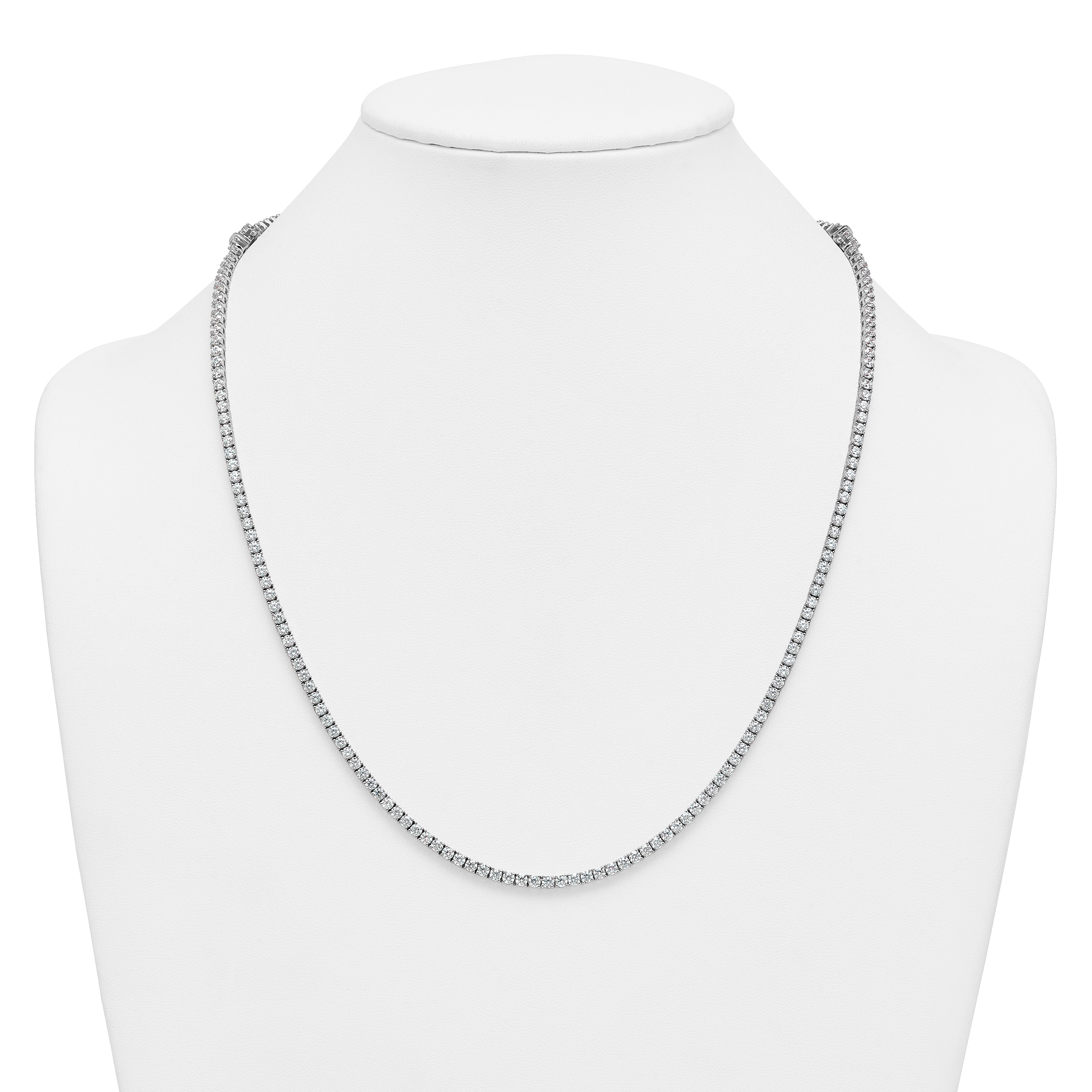 14k White Gold 16 7/8 carat Lab Grown Diamond VS/SI+ G+ Complete Convertible Tennis Necklace and Bracelet