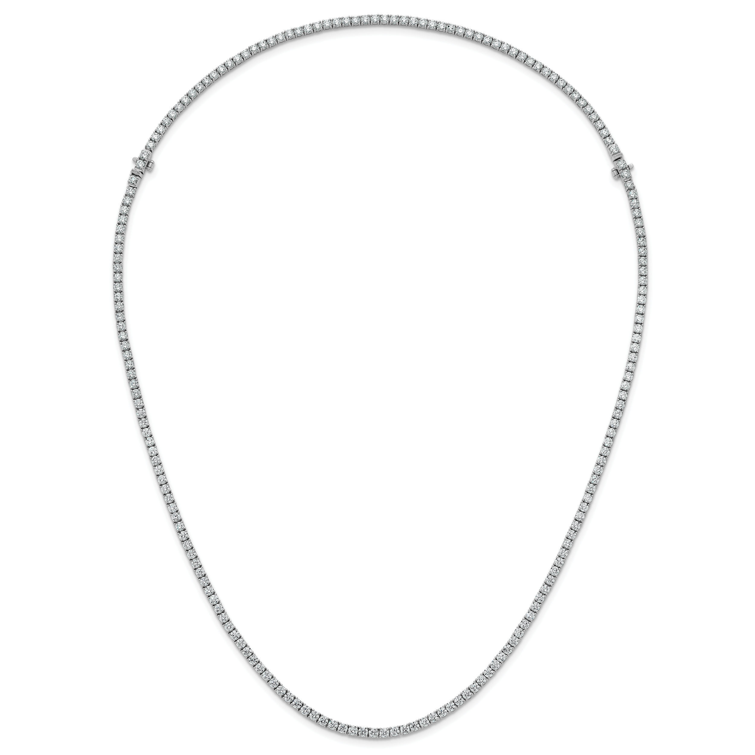 14k White Gold 16 7/8 carat Lab Grown Diamond VS/SI+ G+ Complete Convertible Tennis Necklace and Bracelet