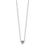 14kw 1/10 carat Lab Grown Diamond VS+ F+ and Genuine Pink Sapphire Complete 18 inch Heart Necklace