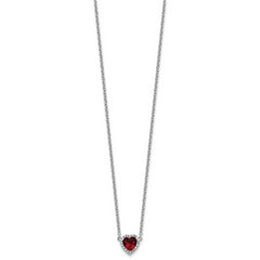 14kw 1/10 carat Lab Grown Diamond VS+ F+ and Genuine Ruby Complete 18 inch Heart Necklace