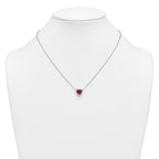 14kw 1/6 carat Lab Grown Diamond VS+ F+ and Genuine Ruby Complete 18 inch Heart Necklace
