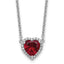14kw 1/6 carat Lab Grown Diamond VS+ F+ and Genuine Ruby Complete 18 inch Heart Necklace