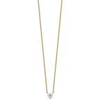 14ky Heart Certified Lab Grown VS/SI+ G+ Complete Diamond Pendant with Chai