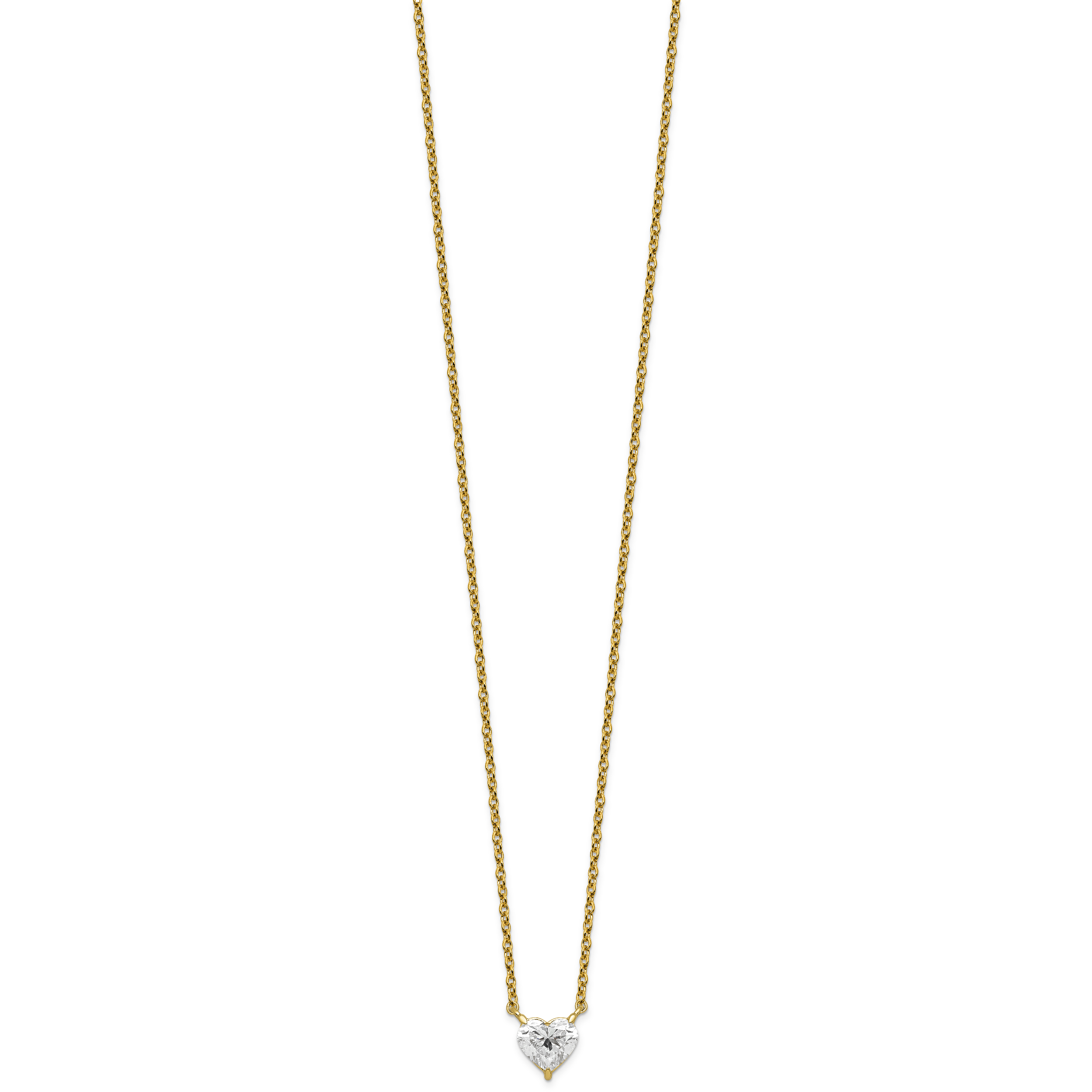 14ky Heart Certified Lab Grown VS/SI+ G+ Complete Diamond Pendant with Chai