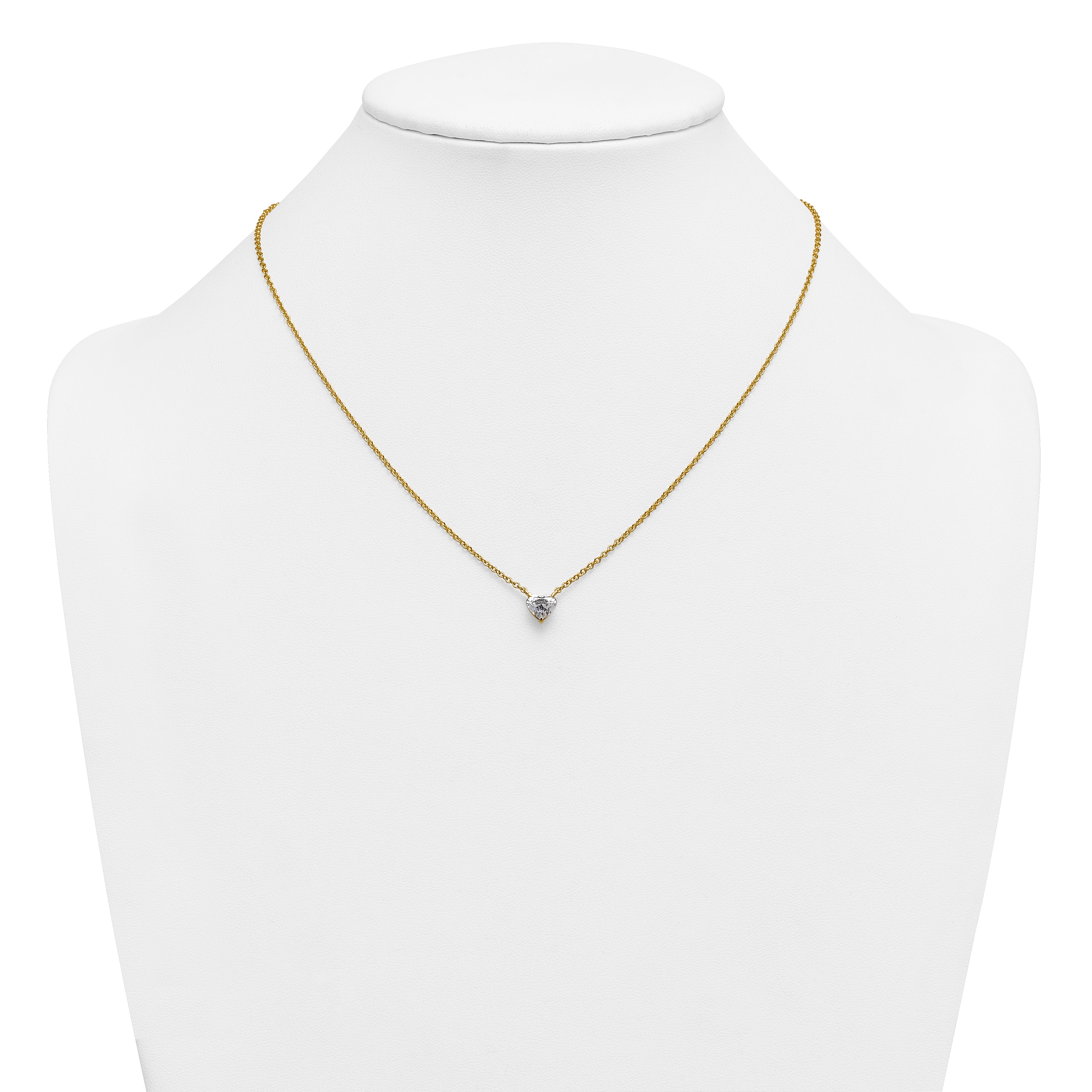 14ky Heart Certified Lab Grown VS/SI+ G+ Complete Diamond Pendant with Chai