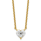 14ky Heart Certified Lab Grown VS/SI+ G+ Complete Diamond Pendant with Chai