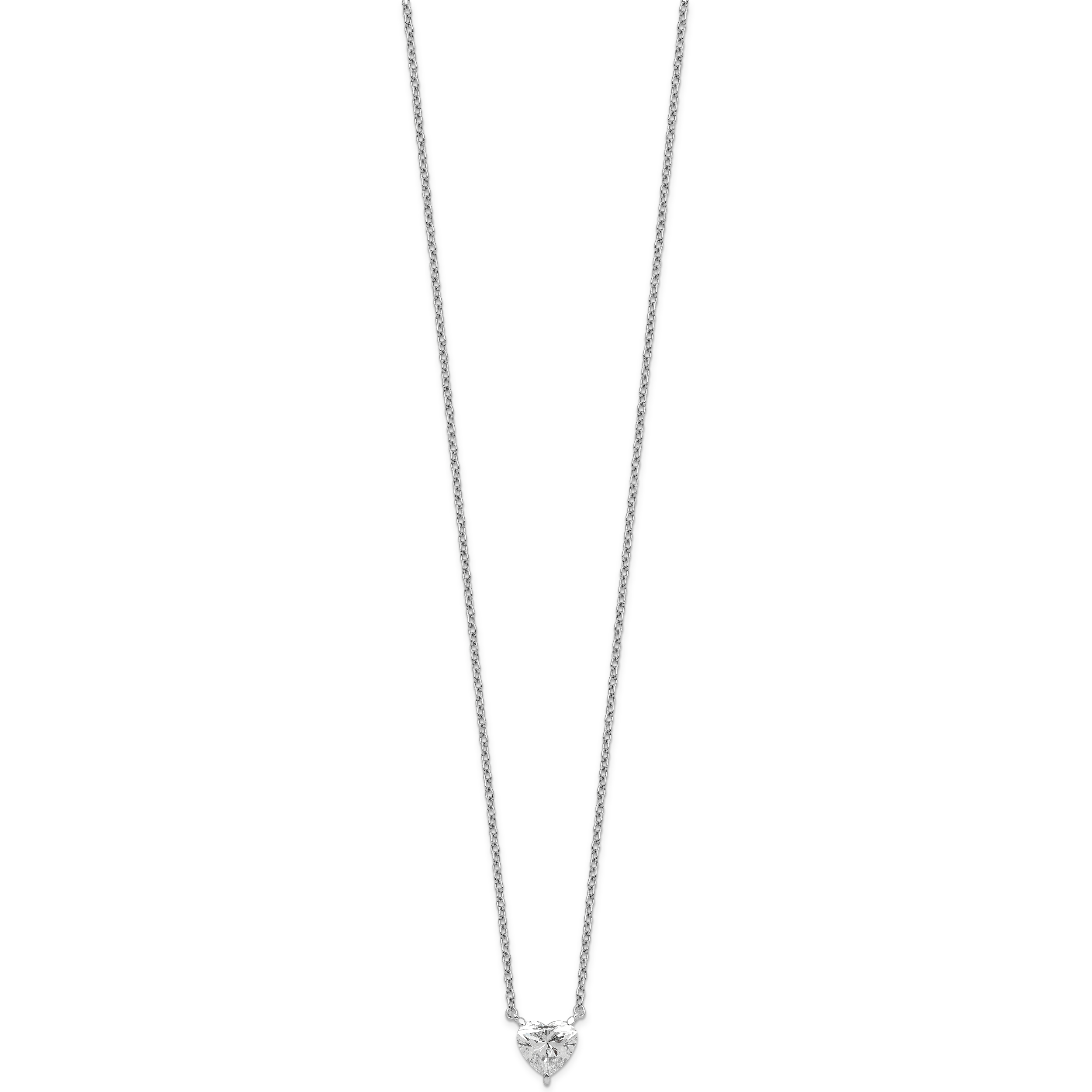 14kw Heart Certified Lab Grown VS/SI+ G+ Complete Diamond Pendant with Chai
