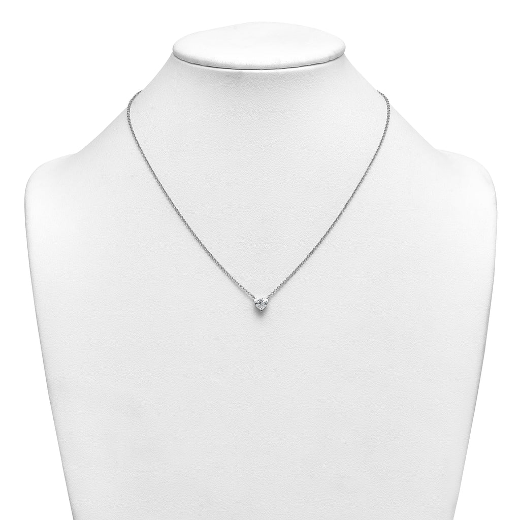 14kw Heart Certified Lab Grown VS/SI+ G+ Complete Diamond Pendant with Chai